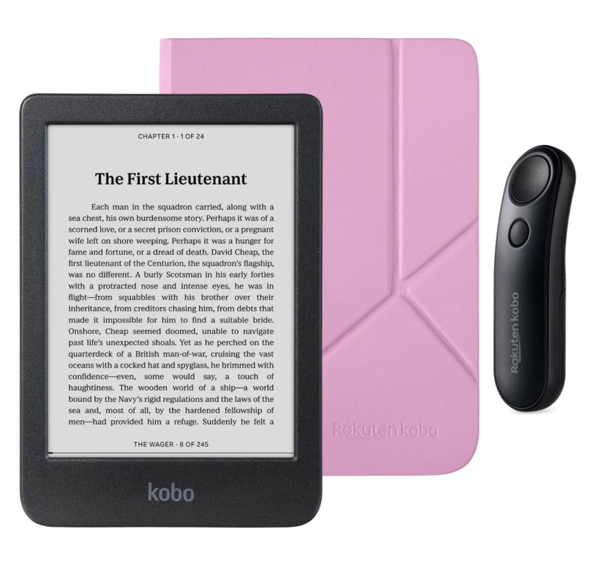 Kobo Clara BW eReader with Case & Black Remote Bundle
