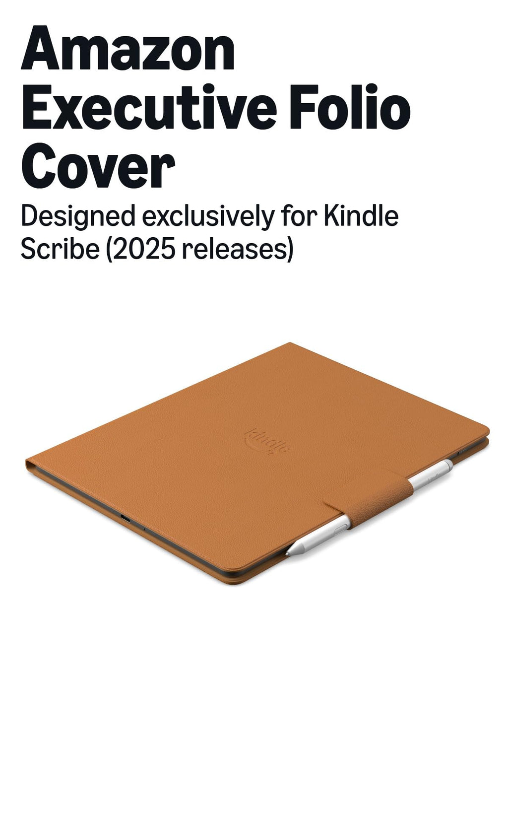 Amazon Kindle Scribe Executive Folio Cover with Magnetic Attach, Sleek Protective Case - Premium Leather