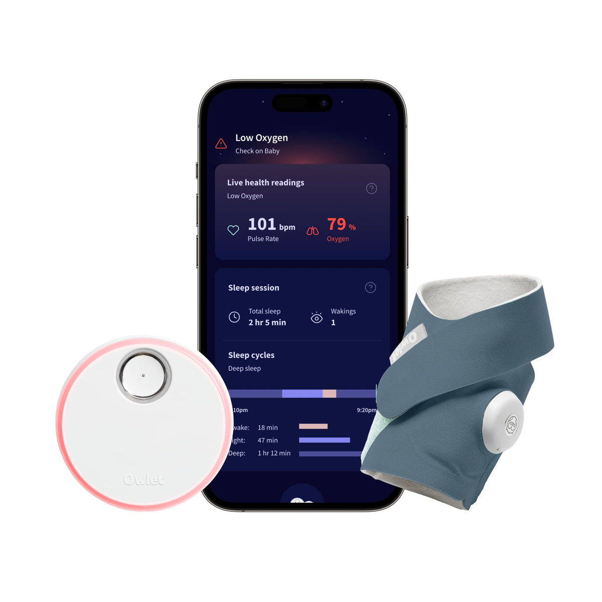 Owlet Dream Sock Smart Baby Monitor, Better Sleep for Baby & You