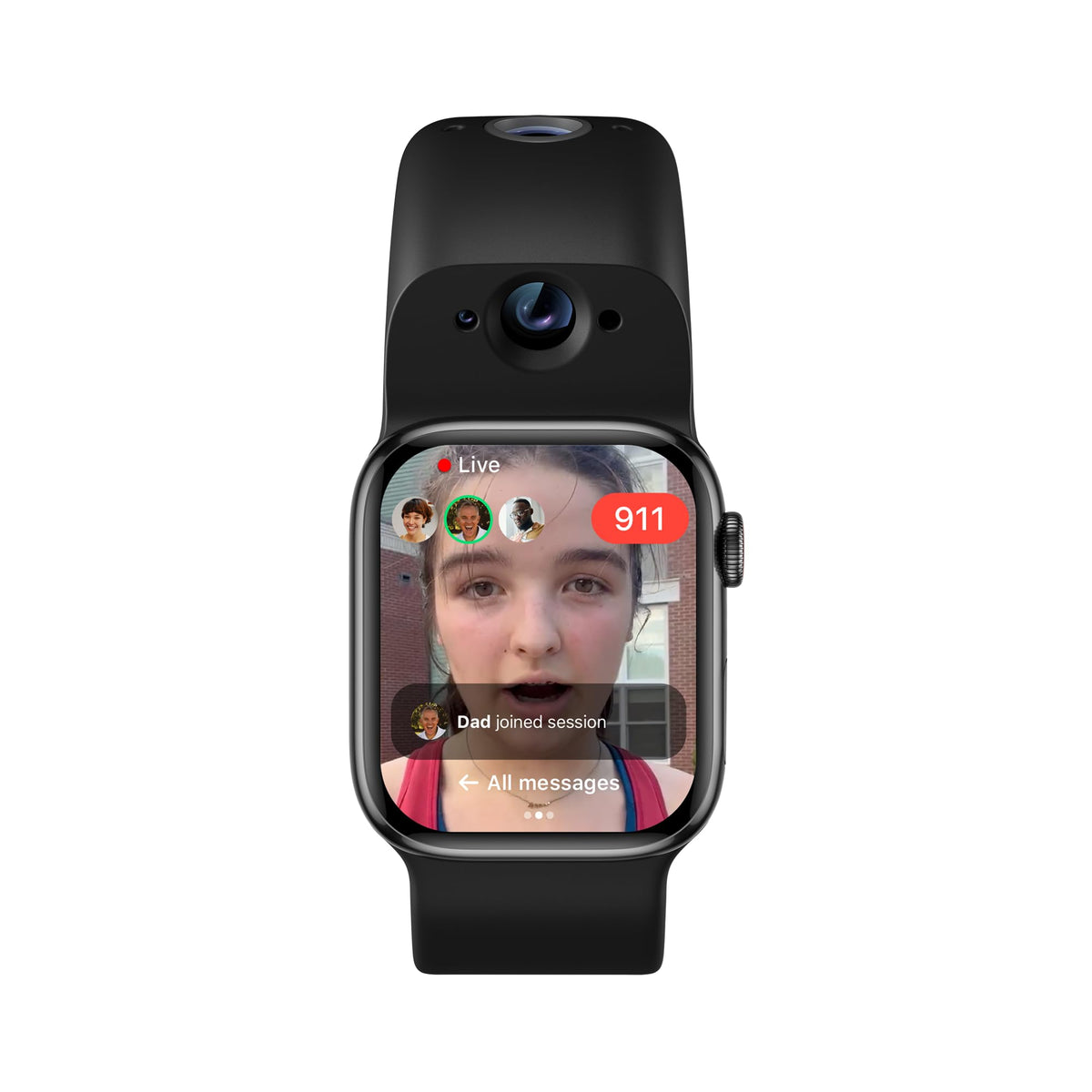 Wristcam, Smart Dual-Camera Band for Apple Watch (Apple MFi Certified), 8MP Sensor, Full HD Video/720P Sport Mode, (New) Pro. Image Stabilization, WiFi, IP68 Water Resistant, Siri Integration