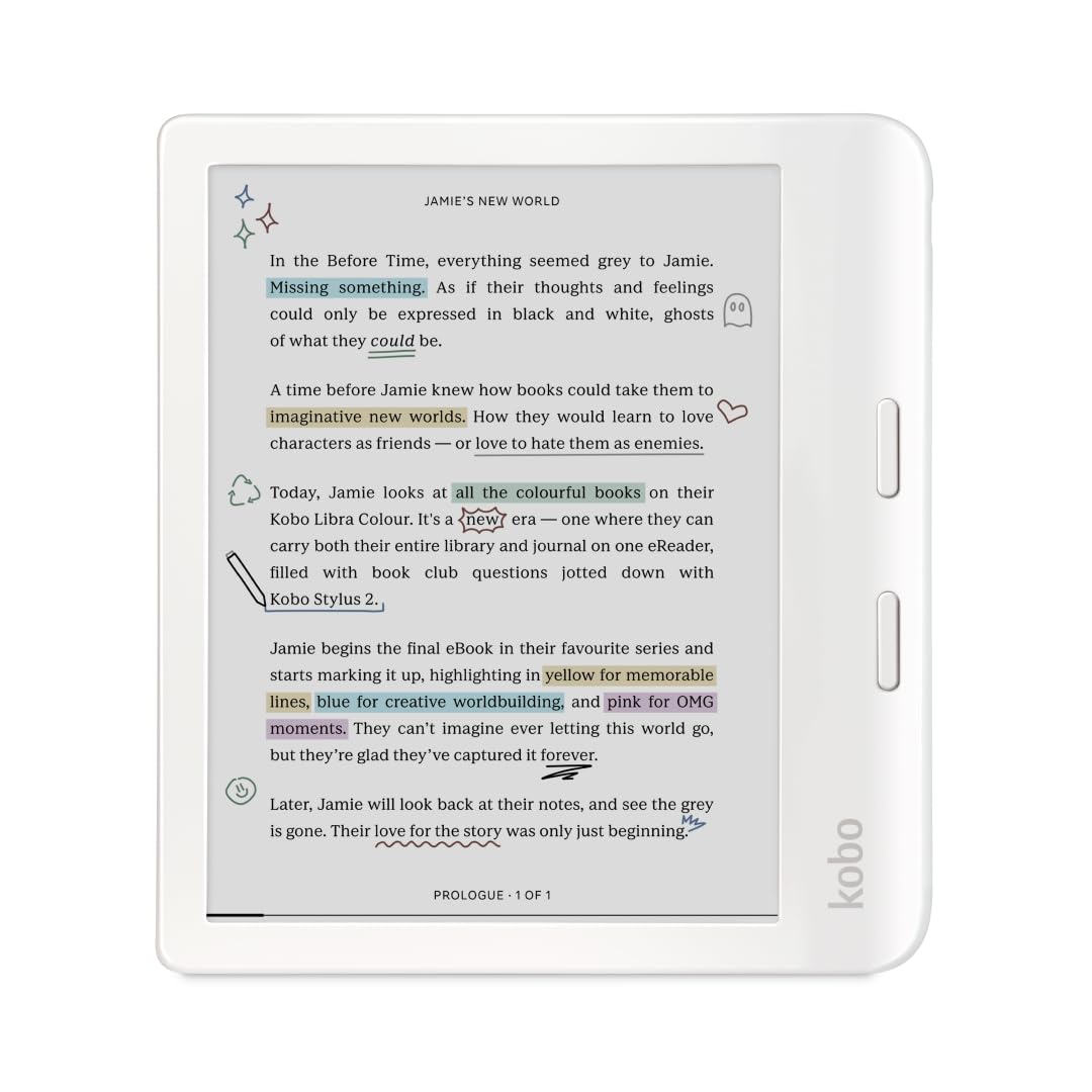 Kobo Libra Colour eReader, 7” Color E Ink, Waterproof, White