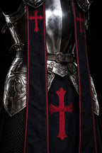 18-Gauge Steel Full Body Armor Suit Wearable Barbuta Knight Templar Armour Costume for Halloween Gothic Crusader for LARP, Cosplay, and Reancement.