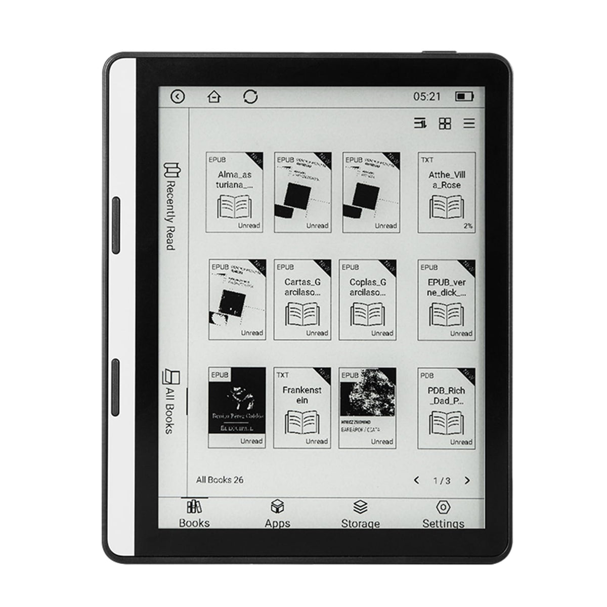 EReader eBook Reader Digital Reading Tablet 5.76 Inch Front Light 16GB 1500mAh Anti Reflective Screen Long Battery Life with Case for EPUB PDF MOBI (1G+16G)