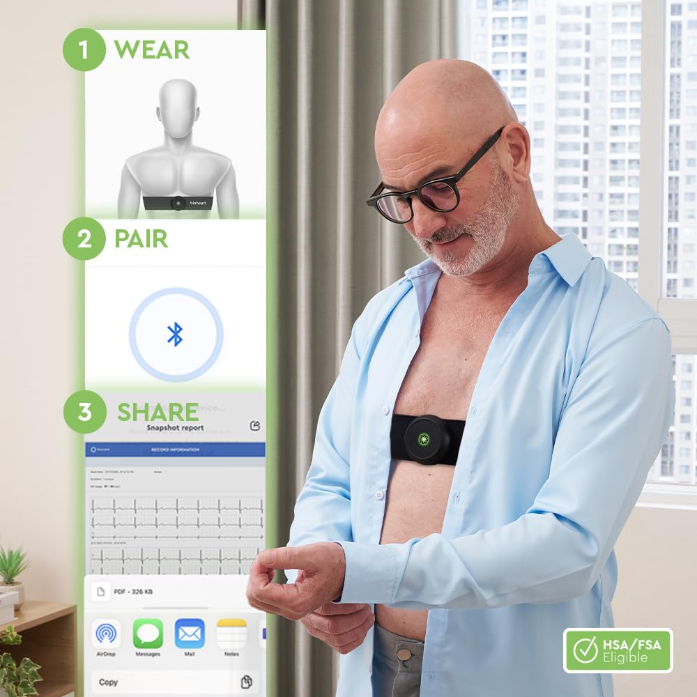 Bioheart 24/7 Continuous Heart Monitor Chest Strap