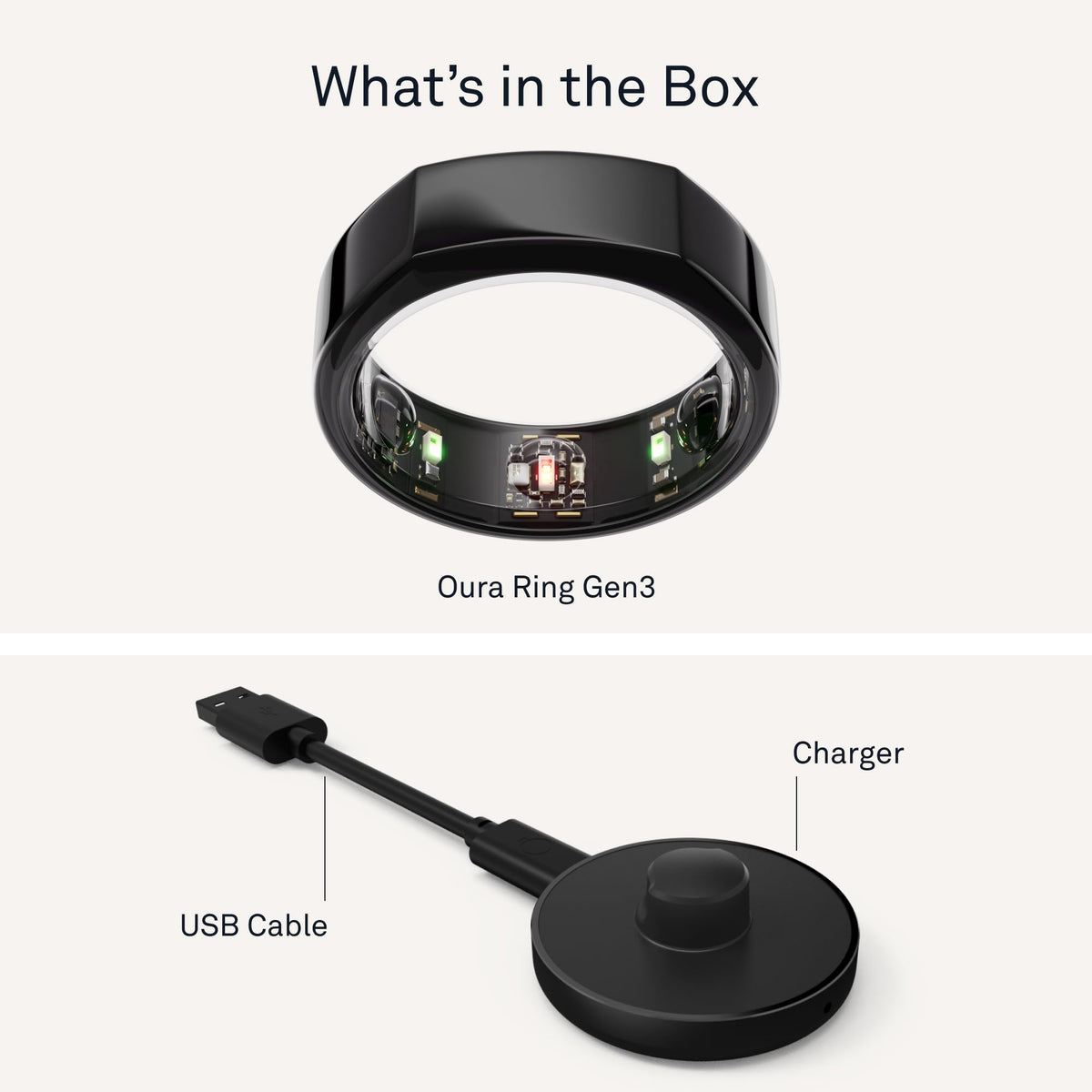Oura Ring Gen3 Heritage - Black - Size 8