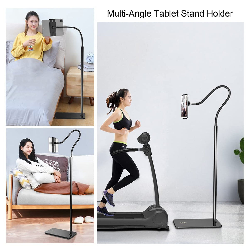 Tablet Floor Stand, 136cm Height Adjustable Holder 4.5-11 Inch Phone,Tablet,eBook Reader(Black)