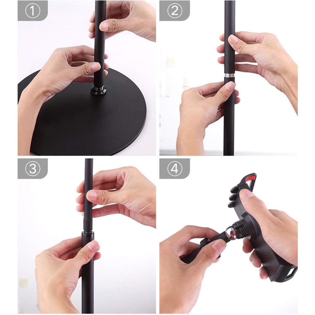 Height Adjustable, 360 ° Rotation Clip Tablet Stand for Phones, Phablets, E-Readers, and Gaming Devices, Holder Flexible Gooseneck Arm Stand Solid Metal Base,White-165x26cm