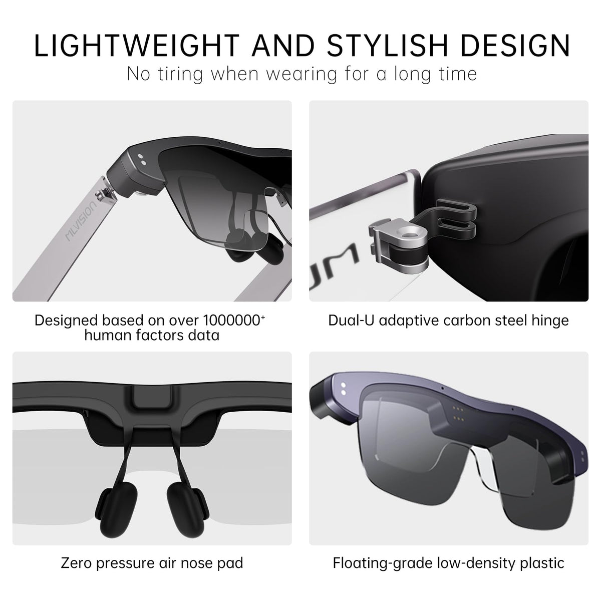 MLVISION Ultra-Light AR Smart Glasses World's First Clip-On Micro-LED