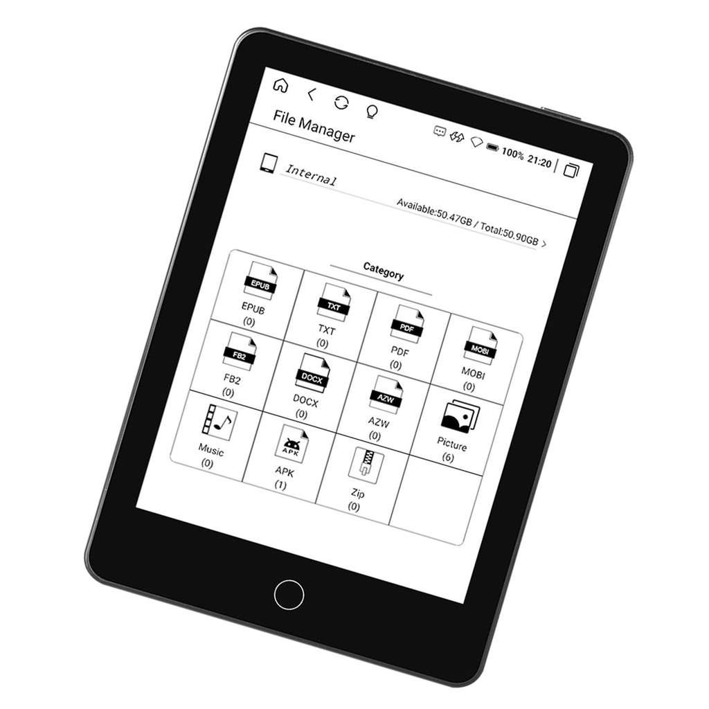 Hamwesh Ebook Reader, 6 Inch 300DPI Screen, Built in Reading Light, 4GB RAM 64GB Storage Expandable, Supports Formats, E Reader, E Book Device with Case for Reading Books and (White) (Black)