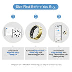 RingConn Gen 2 Smart Ring - Sleep Apnea Monitoring(Gold, Size 8)