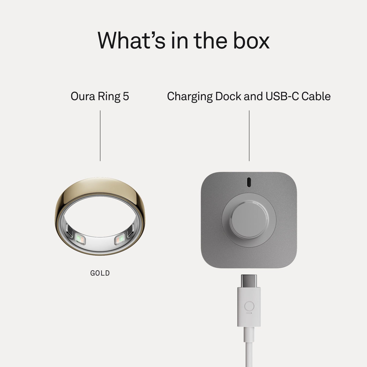 OURA Ring 5 Smart Ring - Gold - Size 8 - Fitness & Sleep Tracker