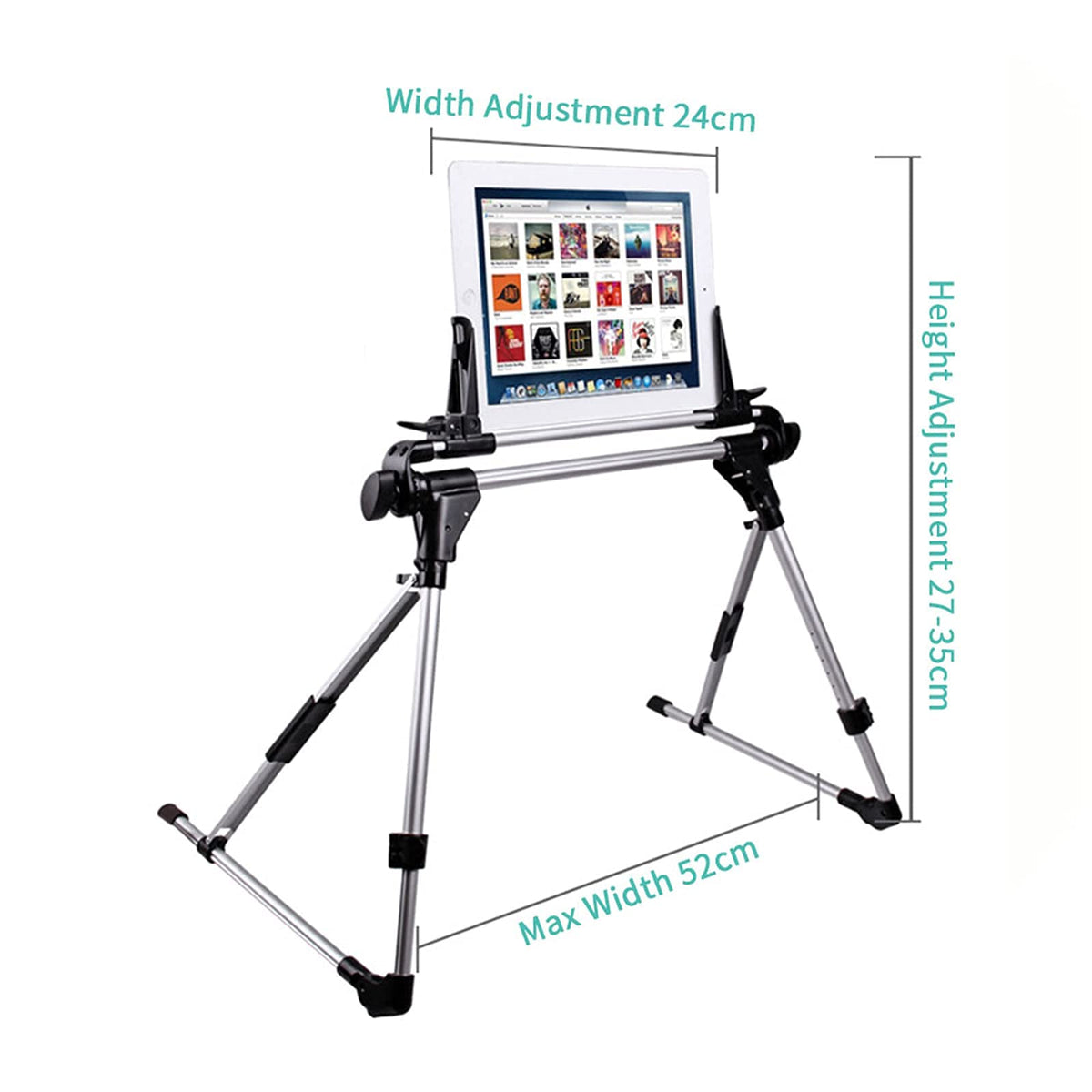 Tablet Stand Adjustable Phone/Tablet Holder with Steel Arm Lazy Mount Holder Stand for All 4"-10.5" Phones Tablet E-Readers Switch and More Devices