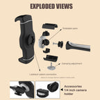 Tablet Stand Holder Adjustable Flexible Long Arm Holder 360 Degree Rotation for 4-11" Cell Phone Tablet E-Readers and More Devices Black (White)