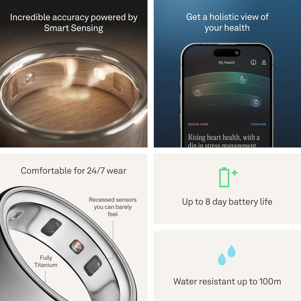 Oura Ring 4 Smart Ring - Silver - Size 11