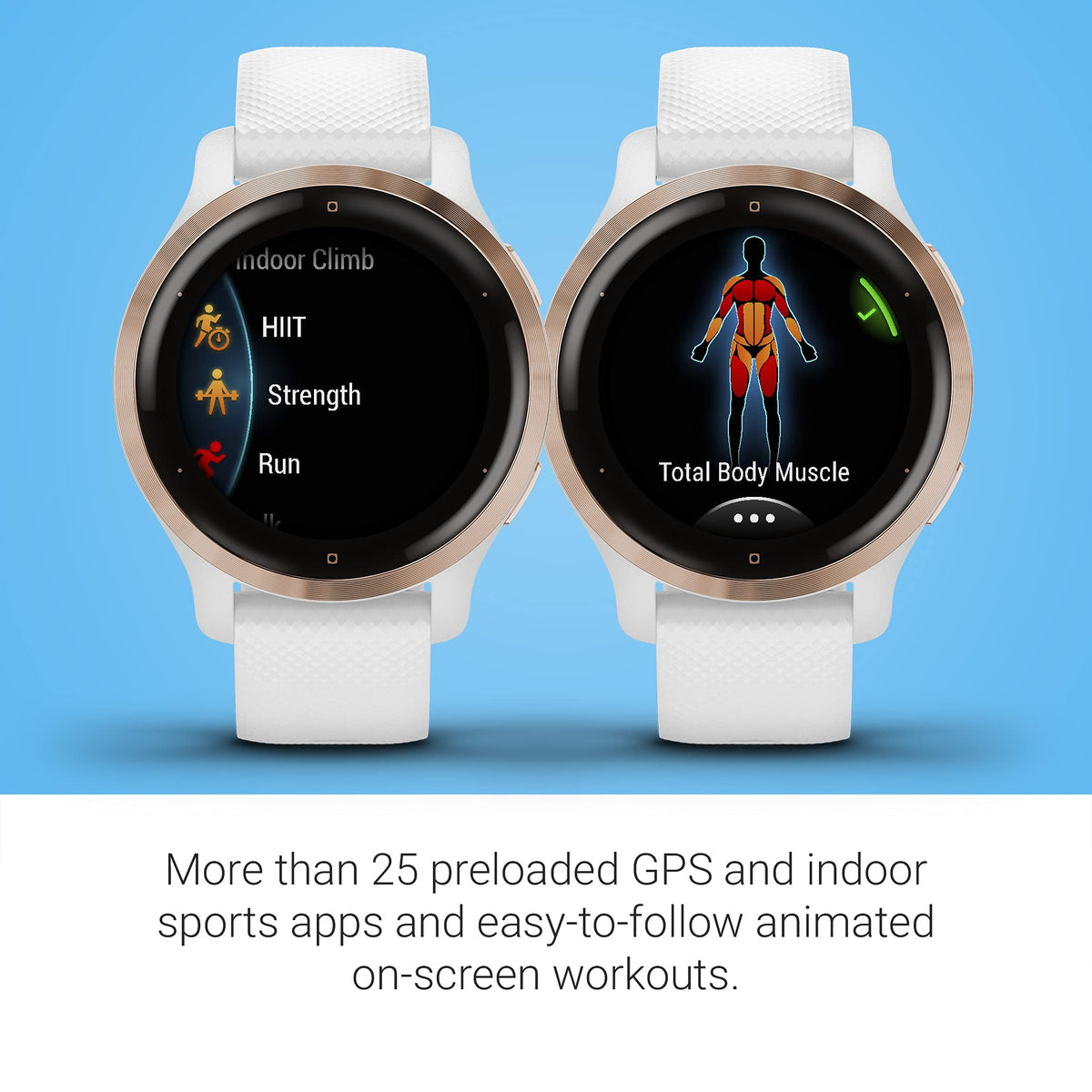 Garmin Venu 2S, Smaller-Sized GPS Smartwatch with Advanced Health Monitoring and Fitness Features, Rose Gold Bezel with White Case and Silicone Band, (010-02429-03) (Renewed)