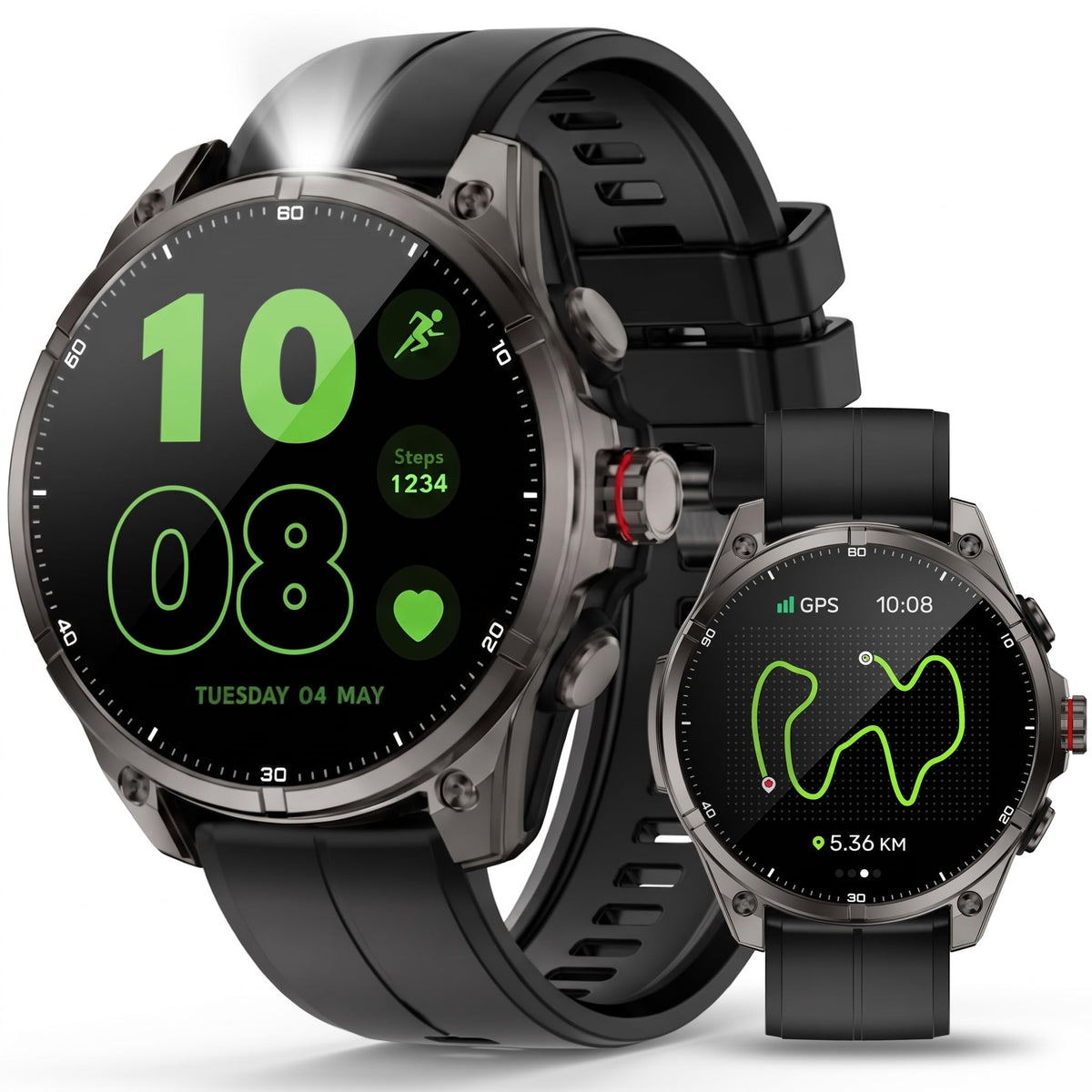 SOUYIE Smartwatch for Men GPS Fitness Tracker Bluetooth Call 15-Day Battery