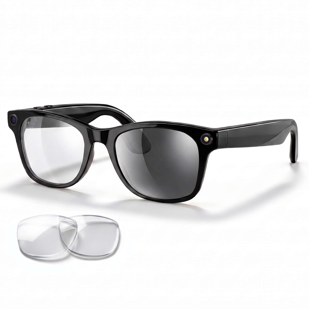 4K Smart Glasses with Camera, AI Glasses with EIS Stabilization, Photochromic Blue Light Blocking Lenses, Real-Time Translation, 410mAh Battery, 10+ Days Standby, HiFi Audio