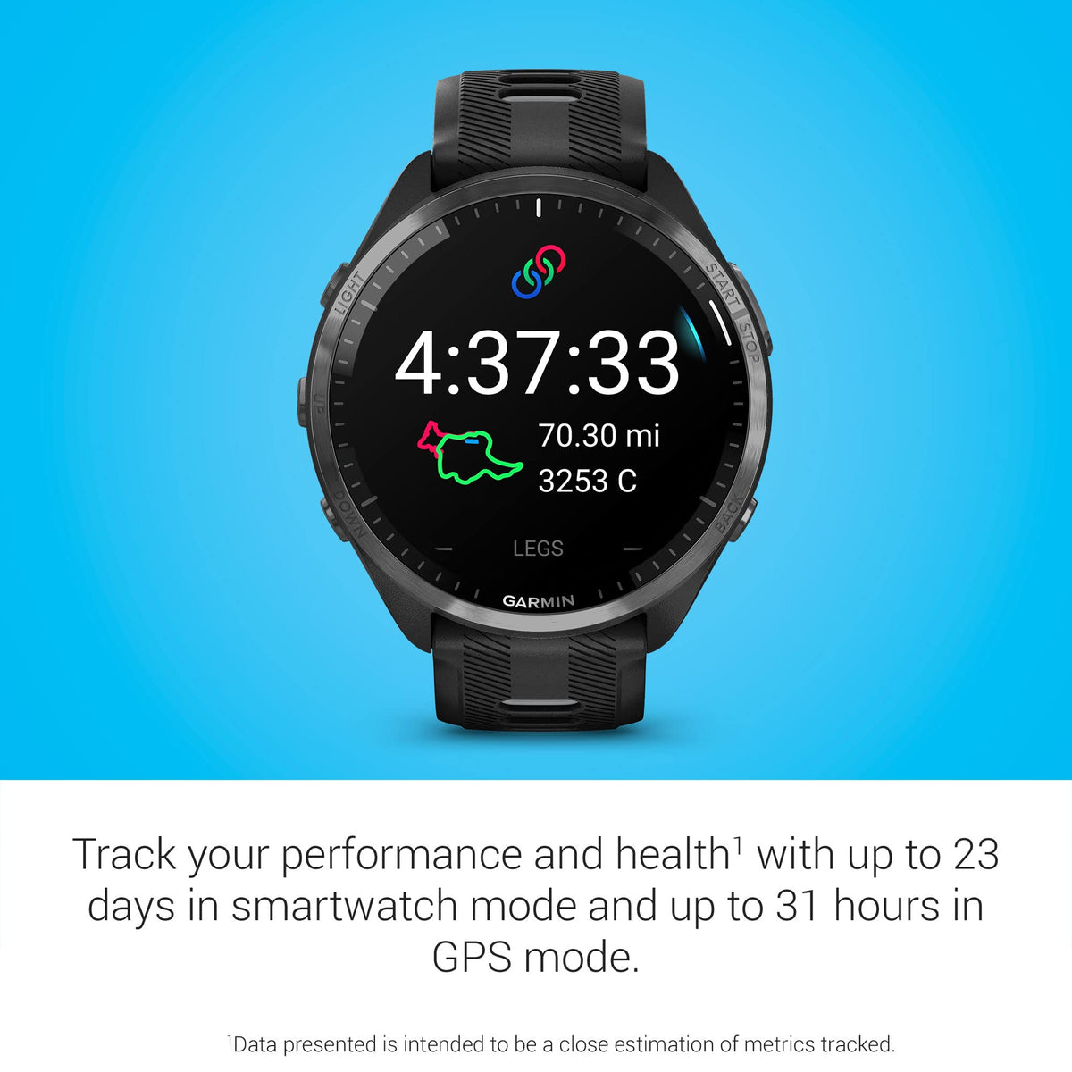 Garmin Forerunner® 965, Running Smartwatch, 47mm, Black/Powder Gray