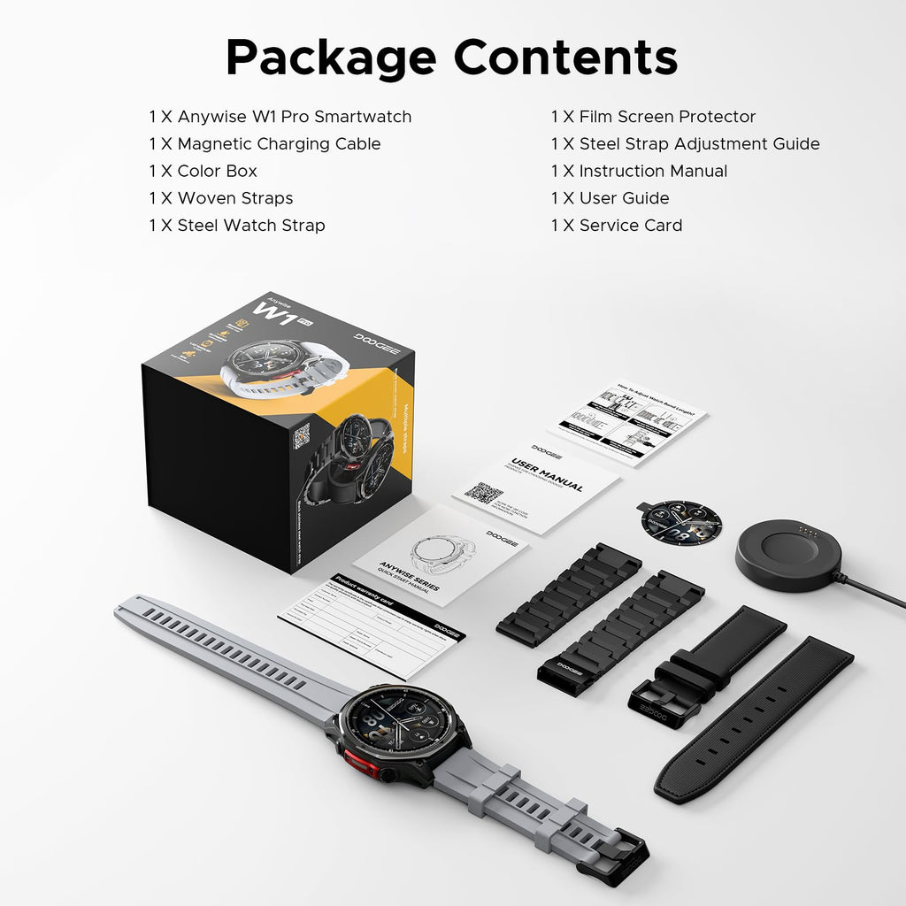 Anywise W1Pro Smart Watch for men, 5ATM Dual-Band GPS Offline Map