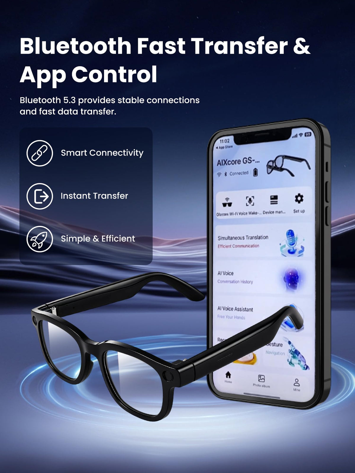 Smart Glasses with Camera, AI Translation Camera Glasses