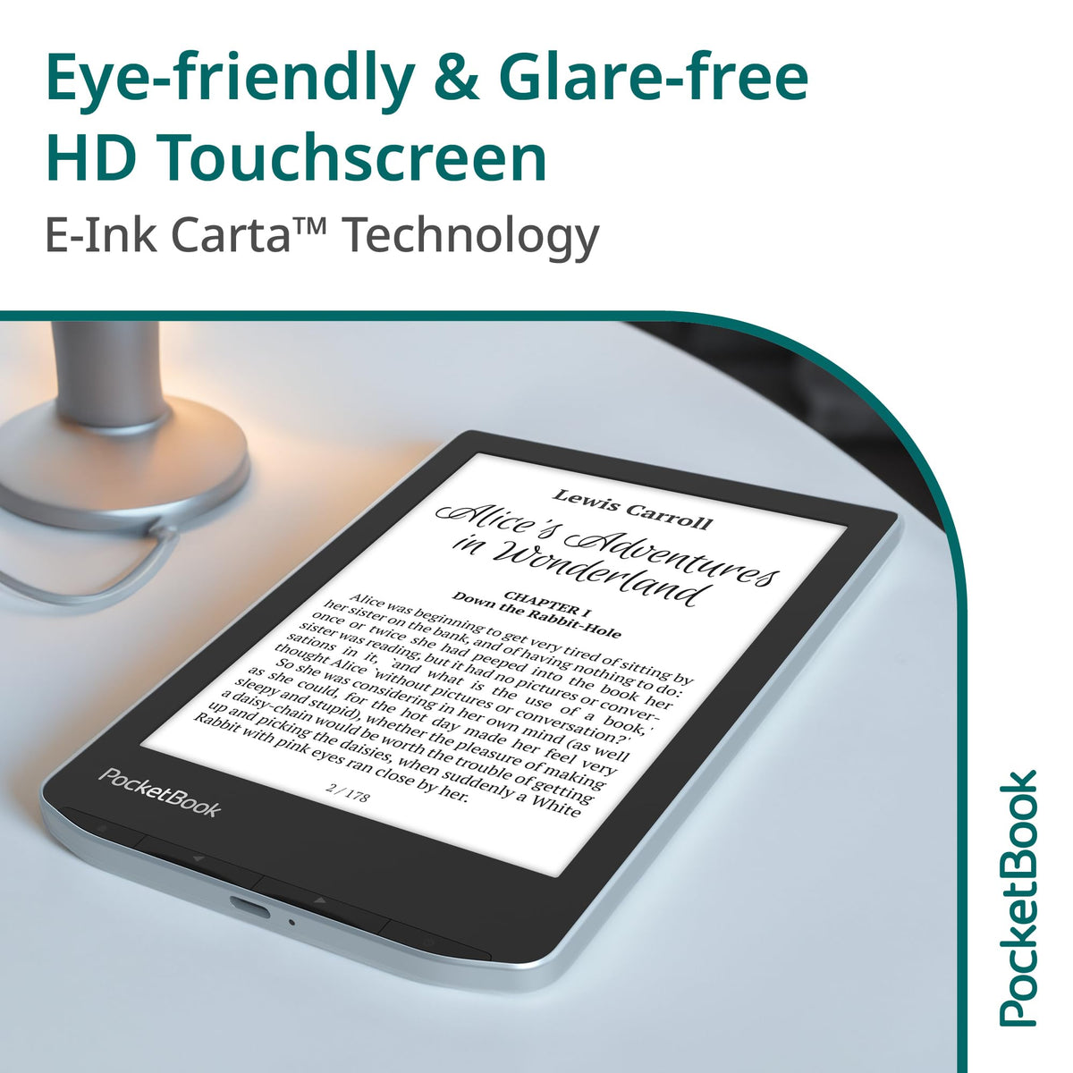 PocketBook Verse E-Reader with Flip Cover | Eye-Friendly 6'' E-Ink Carta™ HD Touchscreen | Adjustable SMARTlight | Up to 1 Month of Battery Life| E-Book Reader in Bright Blue