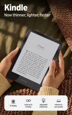 Amazon Kindle 16GB (newest model), Now thinner, lighter, and faster, 6" display, Ube