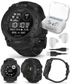 Garmin Instinct 3-50mm Tactical Edition, Solar Charging Display, Rugged Outdoor GPS Smartwatch, Applied Ballistics Support, LED Flashlight, Multi-Band GPS PowerBank Bundle