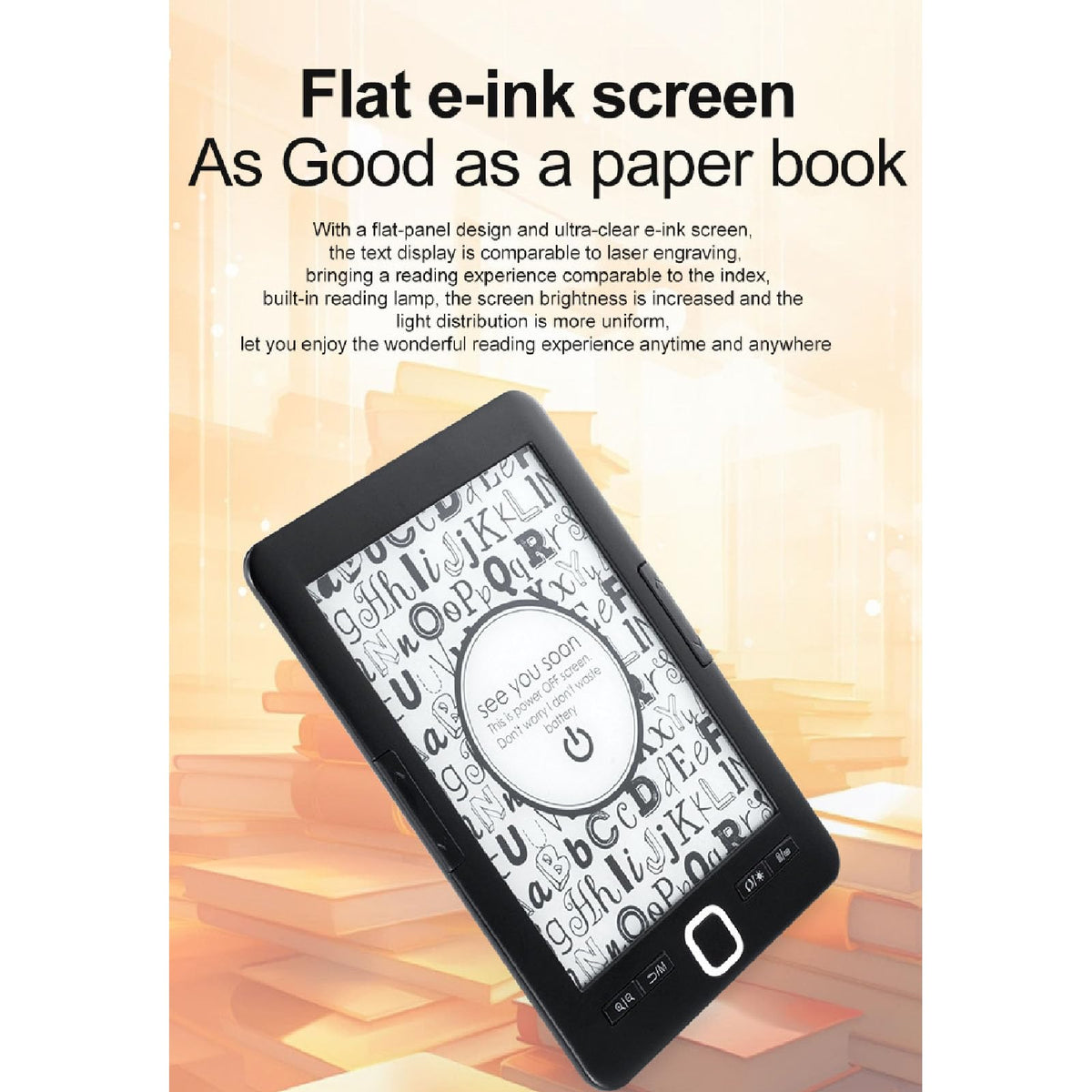 Luocute Portable Ebook Reader 6 Inch Ink Screen, 8GB Storage