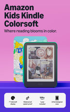 Amazon Kids Kindle Colorsoft 16GB (newest model), Thinner and lighter, 7" color display, Weeks of battery, Includes 1 year of books and Desert Dash cover