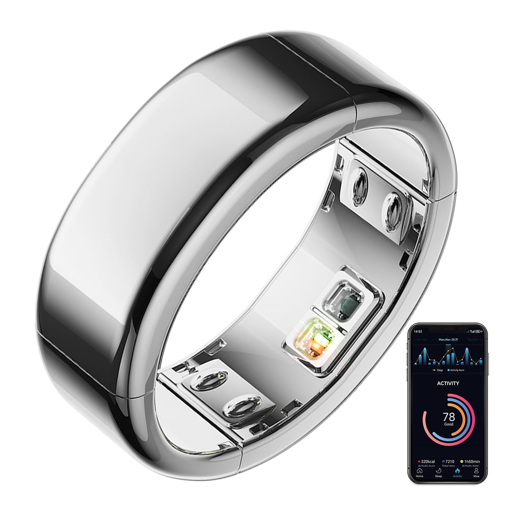 Smart Ring-Automatically Adjustable Wearable Ring for Men & Women, No App Subscription, Fitness Ring for Sleep Tracking - Fitness Tracker