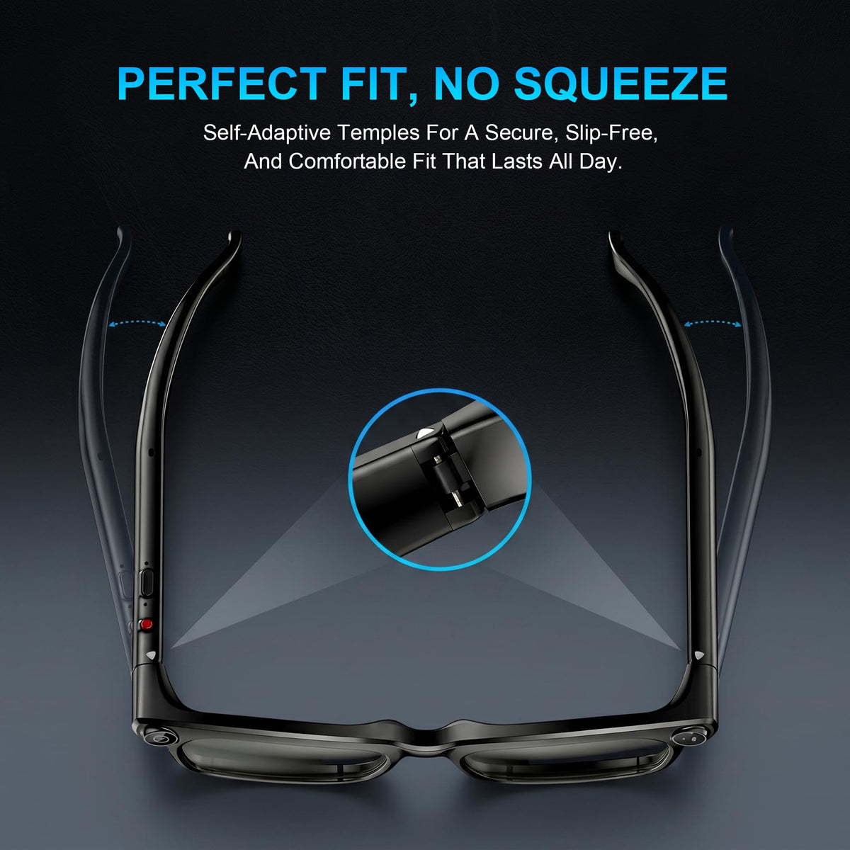 AI Smart Glasses with 4K EIS POV Camera, Photo Capture/Video Recording, AI Assistant/Object Recognition, Real-Time Translator, Open-Ear Audio, Photochromic+Blue Light Lenses, Travel Tech Gift