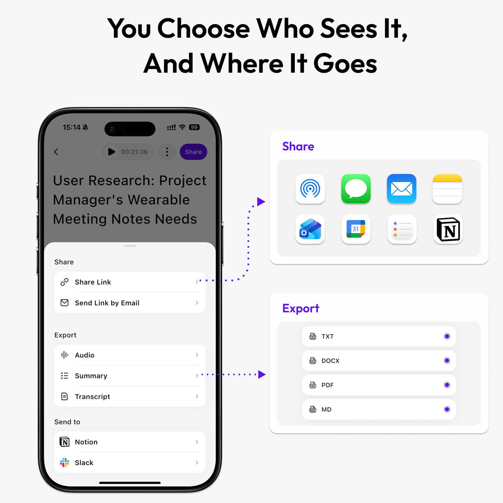 Gem Wearable AI Voice Recorder, Transcribe & Summarize, Wristband