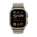 Apple Watch Ultra 2 [GPS + Cellular 49mm] Smartwatch with Rugged Titanium Case & Olive Alpine Loop Large. Fitness Tracker, Precision GPS, Action Button, Extra-Long Battery Life