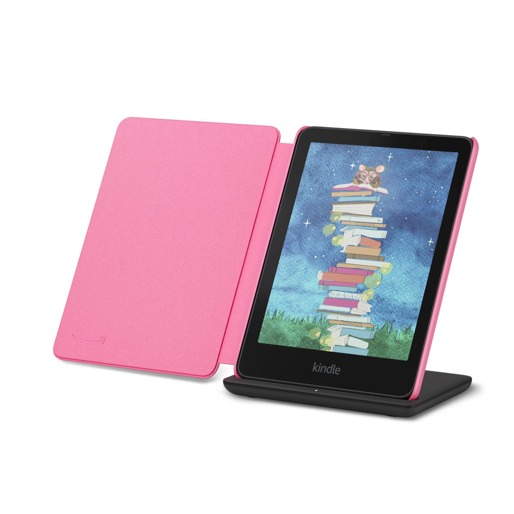 Introducing Amazon Kindle Colorsoft Signature Edition Essentials Bundle including Kindle Colorsoft Signature Edition (32GB)- Black, Plant-Based Leather Cover-Jade and Wireless Charging Dock