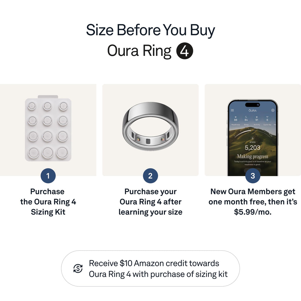 Oura Ring 4 Smart Ring - Silver - Size 11