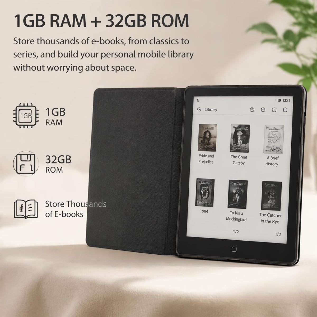 Sanpyl 6 Inch Ebook Reader with WiFi Bluetooth