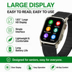 AI Powered FDA-Cleared Blood Pressure Smartwatch with Inflatable Airbag, No-Pump Night Monitoring, Gold-Tone Metal Casing