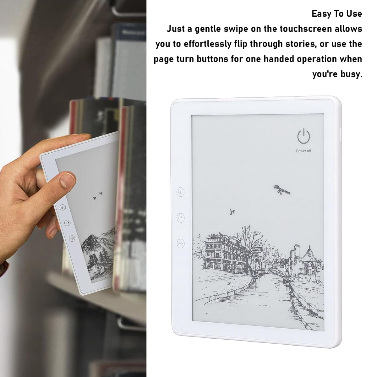 LICAEVEY Portable Electronic Book Reader Support 5.8 Inch 32GB Memory WiFi 300PPI Pixels Density Ink Screen Electric Reader