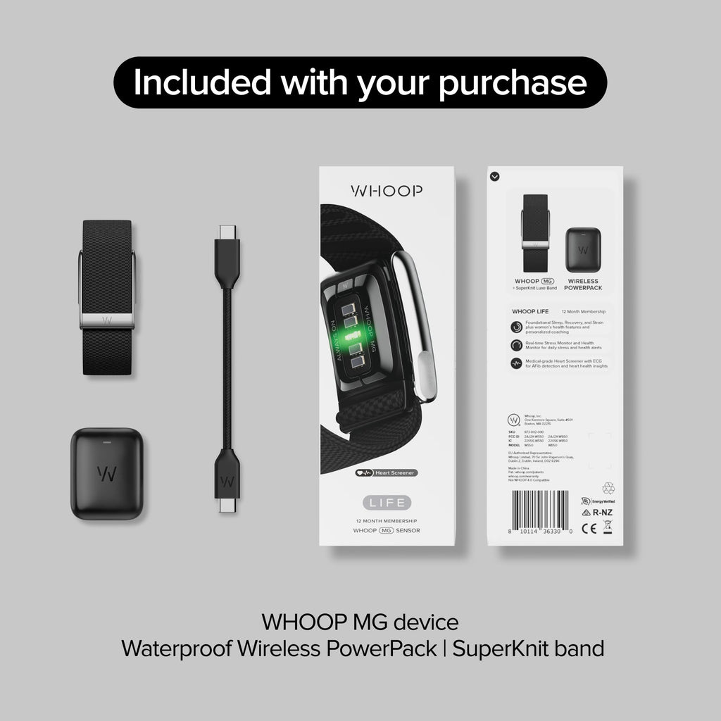 WHOOP 5.0/MG Screenless Fitness, Health, Sleep Wearable-12 Month Membership
