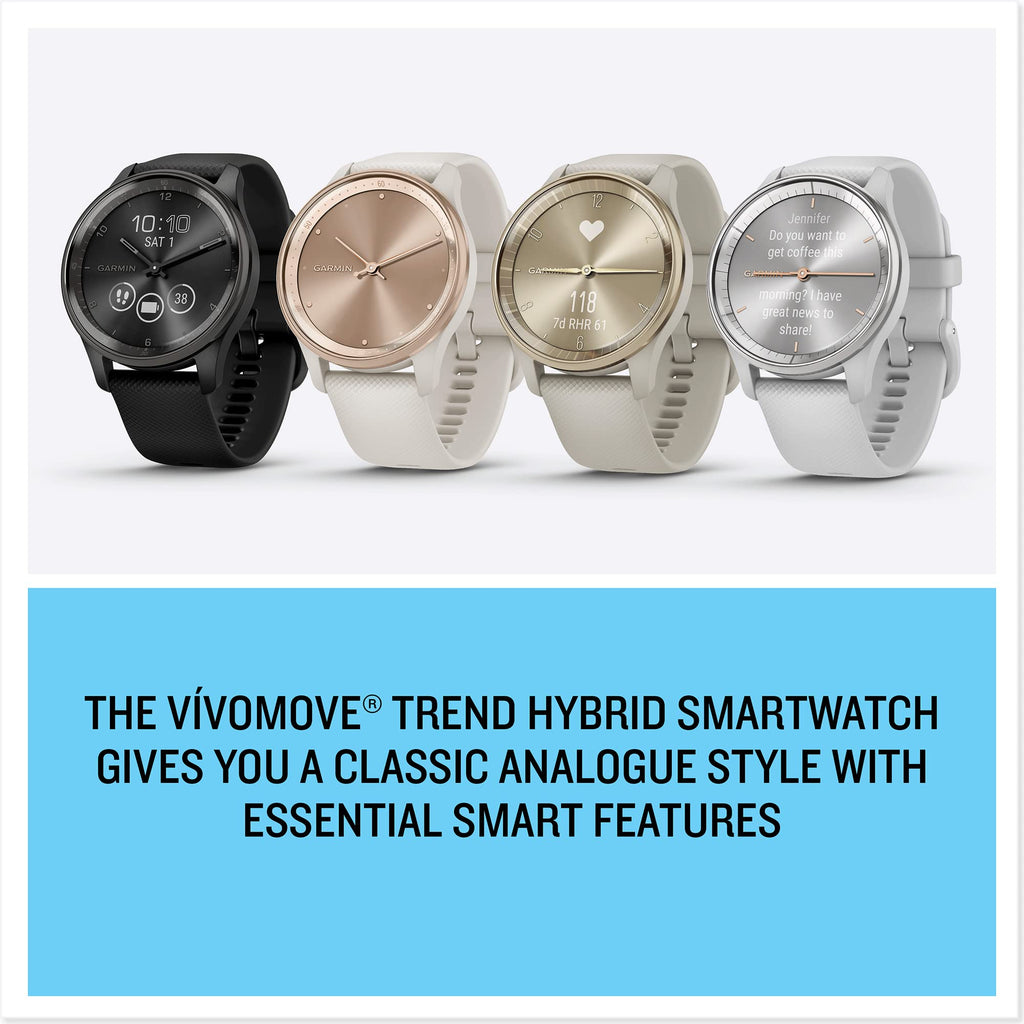 Garmin vívomove® Trend, Stylish Hybrid Smartwatch, 40mm, Black