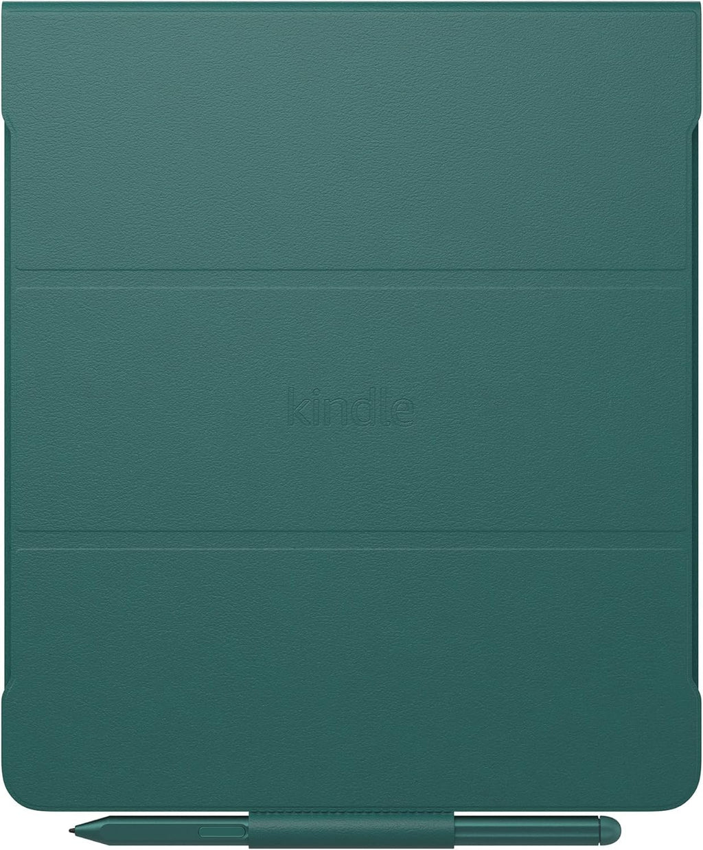 Amazon Kindle Scribe Essentials Bundle including Kindle Scribe (64GB) - Metallic Jade, Premium Pen, Leather Folio-Jade, and Power Adapter
