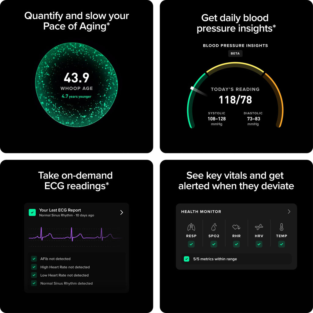 WHOOP 5.0/MG Screenless Fitness, Health, Sleep Wearable-12 Month Membership