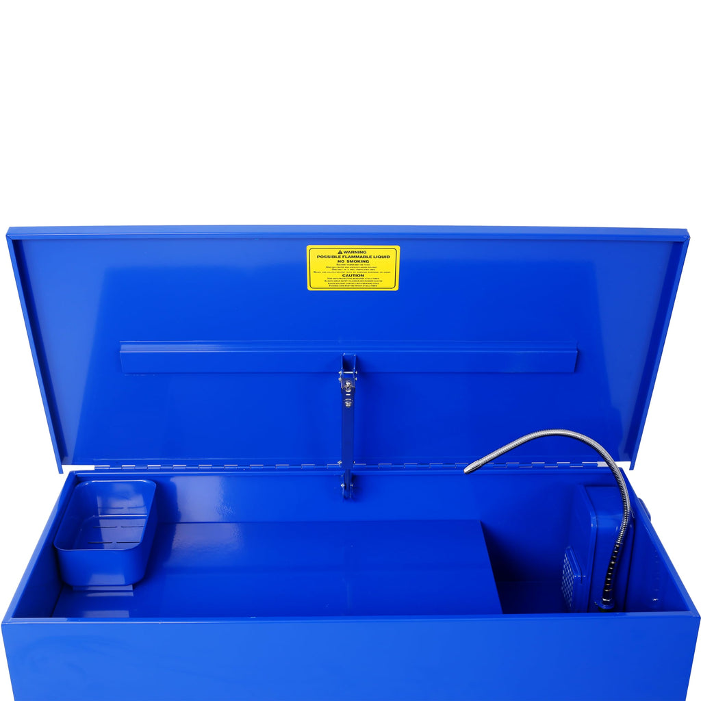 40 Gallon Parts Washer with 24 Gallon Solvent Capacity - Heavy Duty Steel Construction, 5 GPM Pump, Removable Shelf for Garage, Workshop