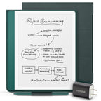Amazon Kindle Scribe Essentials Bundle including Kindle Scribe (16GB) - Tungsten, Premium Pen, Premium Leather Folio-Black, and Power Adapter