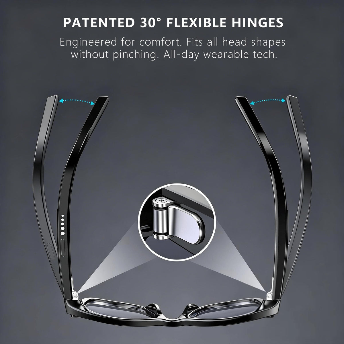 4K Smart Glasses with Camera, AI Glasses with EIS Stabilization, Photochromic Blue Light Blocking Lenses, Real-Time Translation, 410mAh Battery, 10+ Days Standby, HiFi Audio