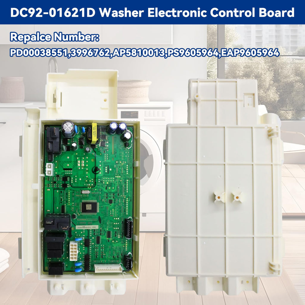 DC92-01621D Washer Control Board for Samsung WF42H5200AF/A2-00,WF42H5200AW/A2-00 Models Washer Electronic Control Board, Replace Number PD00038551,3996762,AP5810013,PS9605964,EAP9605964