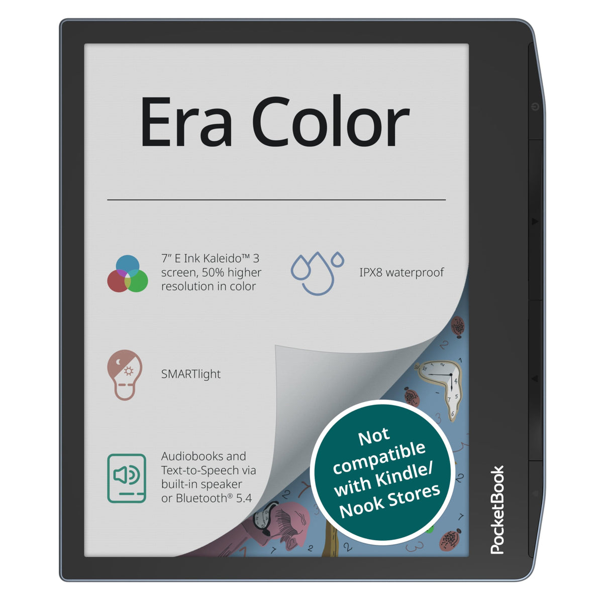 PocketBook Era Lite | Affordable 7" e-Reader | Latest E Ink Carta™ 1300 Screen | SMARTlight | Open Cloud | Up to 2 Months on a Single Charge | 25 formats | IPX4 | Bluetooth & Text-to-Speech Support
