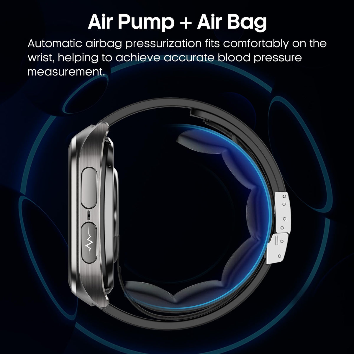 Blood Pressure Smart Watch,2.06" AMOLED HD Large Screen,Voice Broadcast,Air Pump Air Bag,Bluetooth Call,24/7 Heart Rate Blood Oxygen Sleep Monitoring,Activiy Tracker,SOS