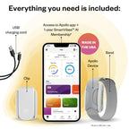 Apollo Neuro Wearable & 12-Month SmartVibes AI Membership - Sleep Aid & Stress Relief Device (Glacier)