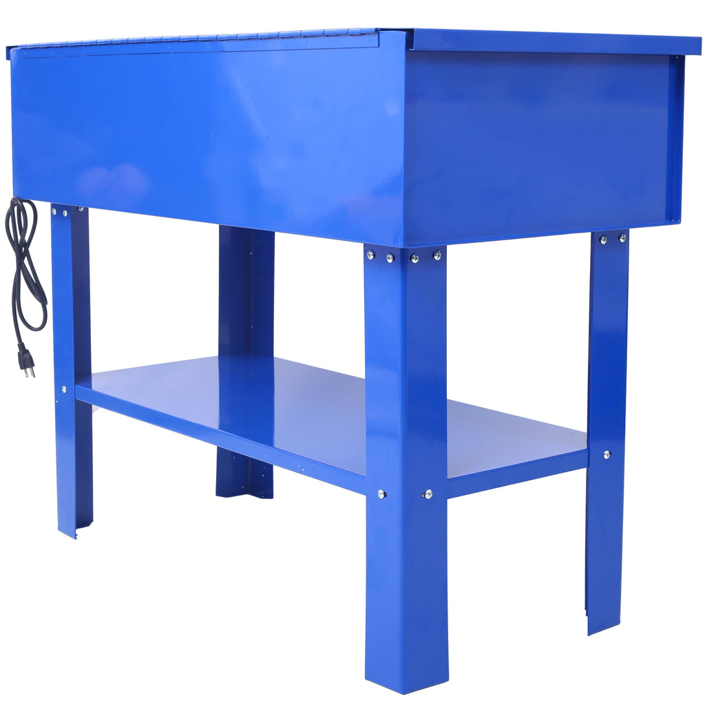 40 Gallon Parts Washer with 24 Gallon Solvent Capacity - Heavy Duty Steel Construction, 5 GPM Pump, Removable Shelf for Garage, Workshop